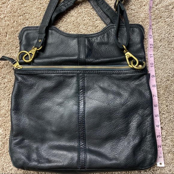 Fossil Cow Hide Leather Foldover Crossbody Purse Bags